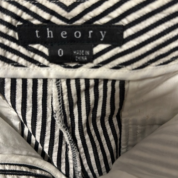 Theory Black and White Seersucker Shorts - Picture 3 of 6